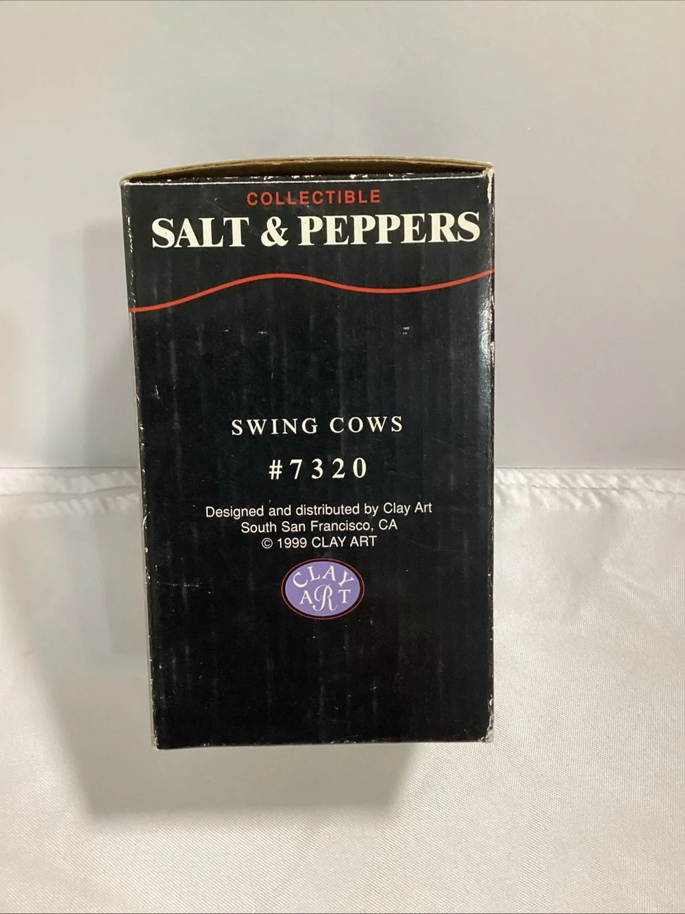 Vintage 1999 Clay Art Swing Cows Ceramic Salt & Pepper Shakers Set New in  Box